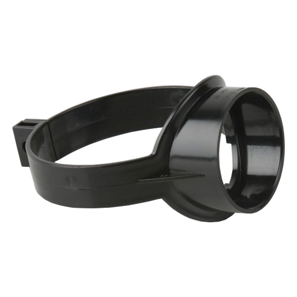 Black plastic pipe bracket for plumbing fittings, building materials supply