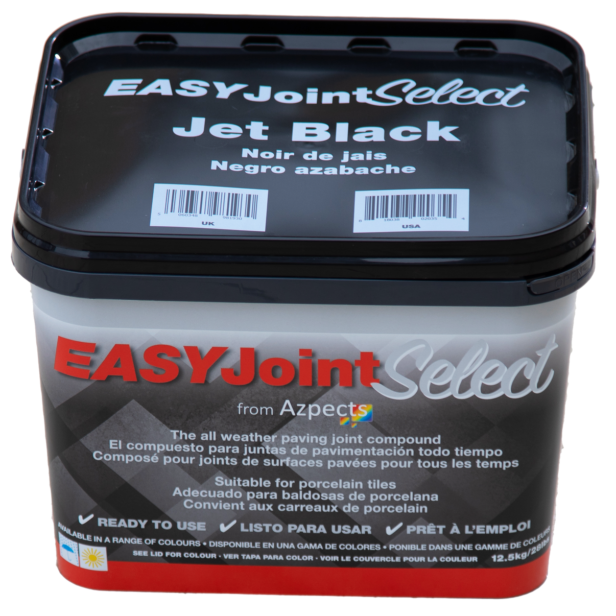 EASYJoint Select Jet Black paving joint compound tub for porcelain tiles, 12.5kg