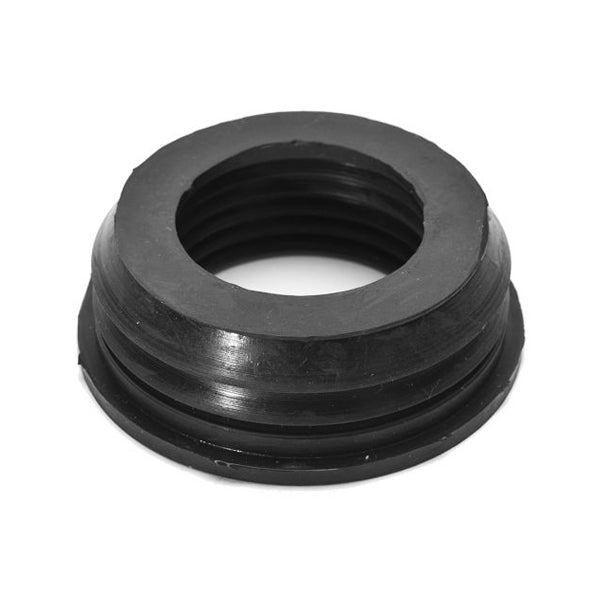 Black rubber pipe grommet fitting for plumbing or DIY building projects