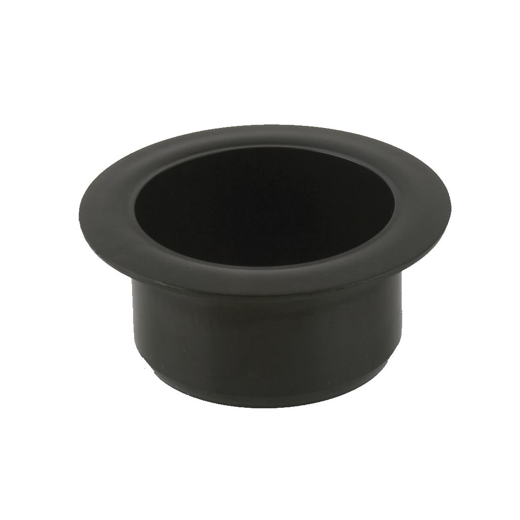 Black plastic pipe collar fitting for plumbing or drainage applications