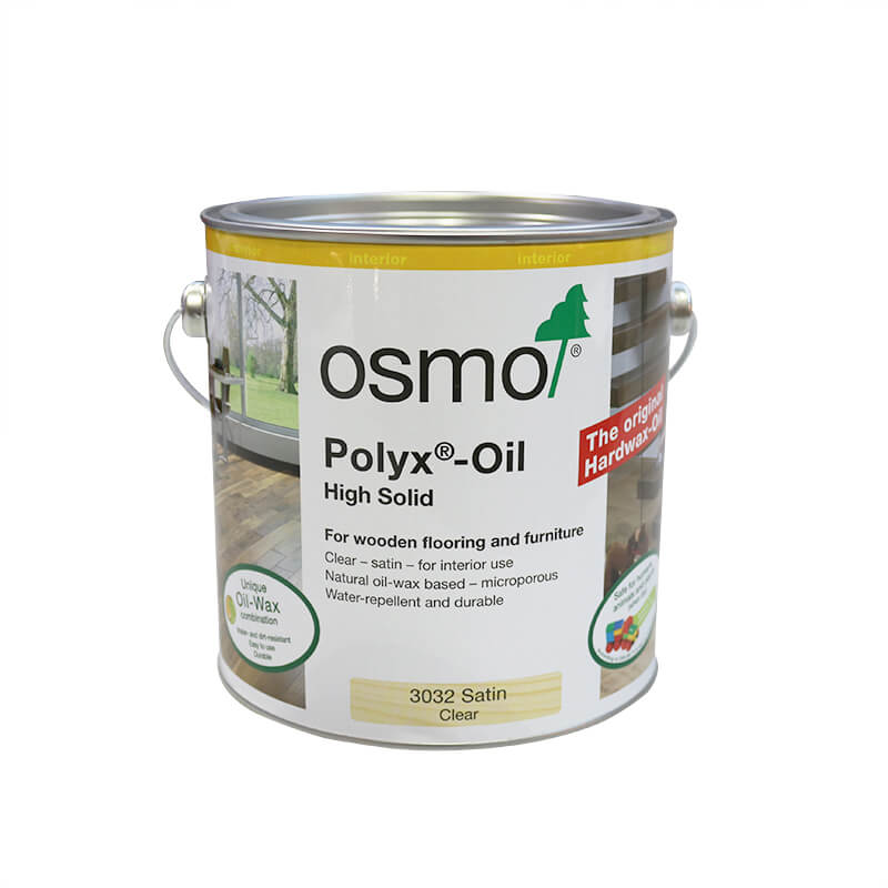 Osmo Polyx-Oil High Solid 3032 Satin Clear paint tin for wooden flooring and furniture