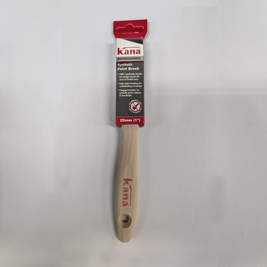 Kana synthetic paint brush 25mm with wooden handle for painting and decorating