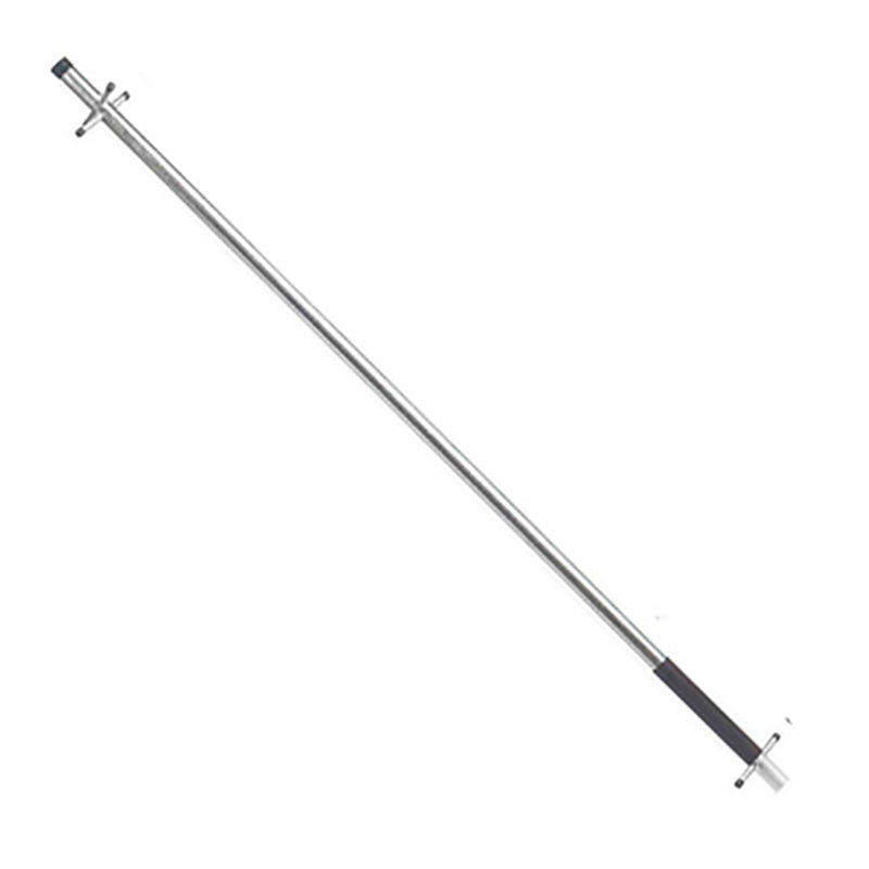 Stainless steel builder’s prop with adjustable ends on white background