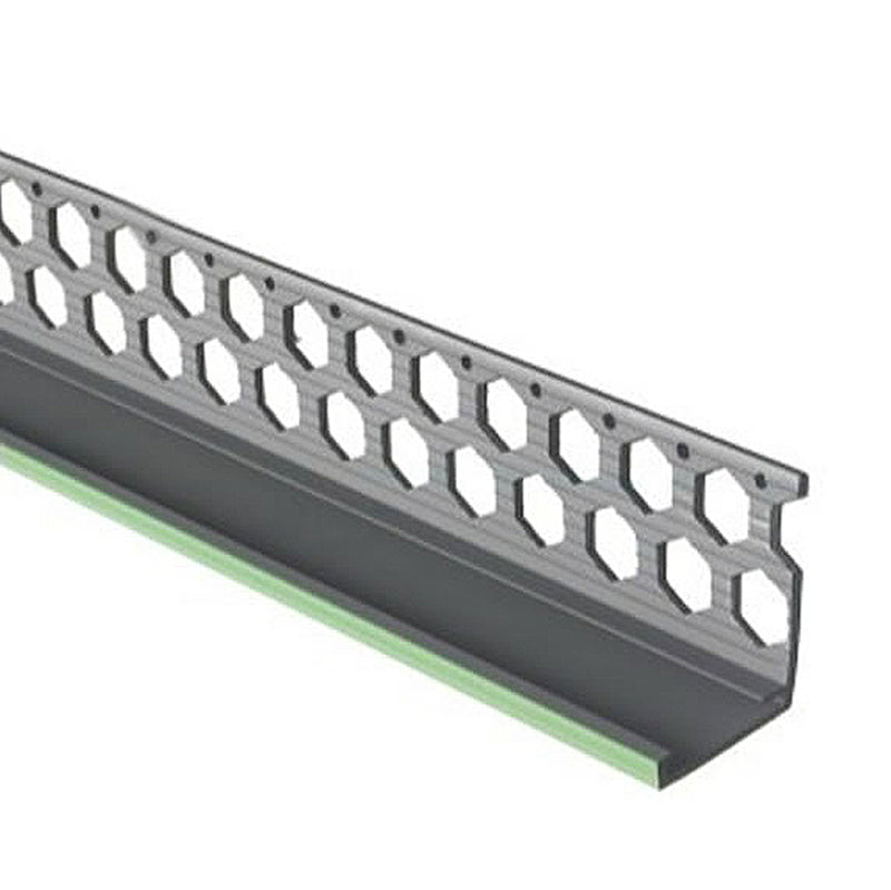 Metal plasterboard edge bead with hexagonal holes for drywall finishing and protection