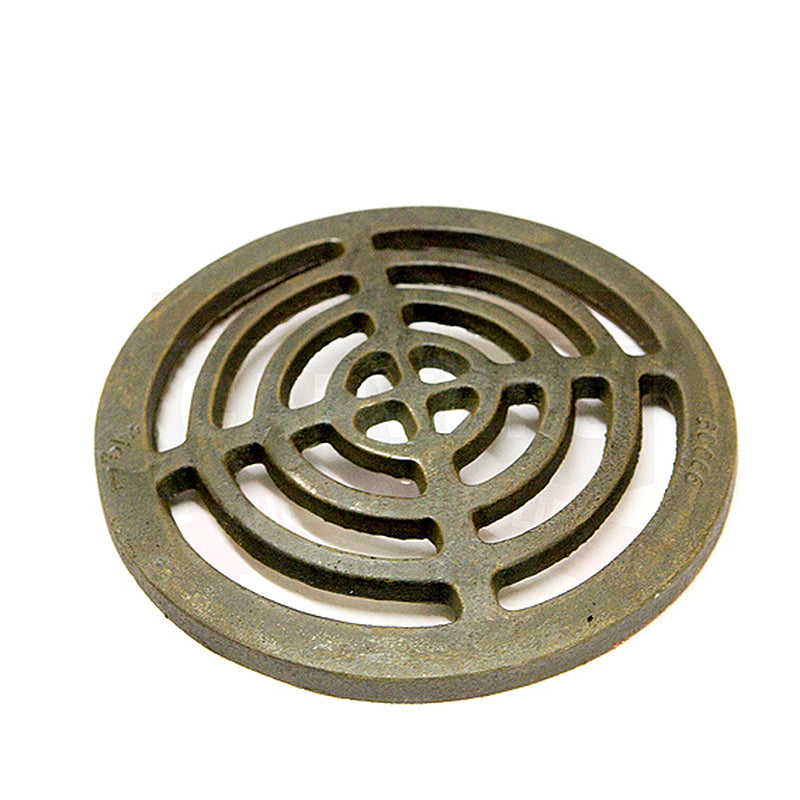 Round cast iron drain cover with concentric pattern, building materials supply product