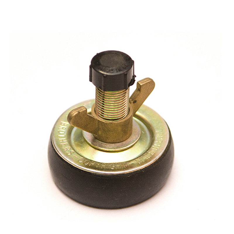 Adjustable threaded rubber foot with metal wingnut for furniture or equipment leveling