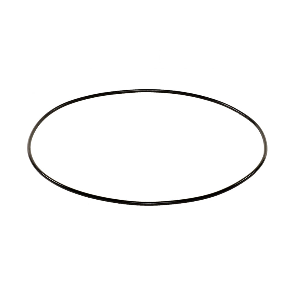 Black rubber O-ring gasket for plumbing or bathroom fittings, isolated on white