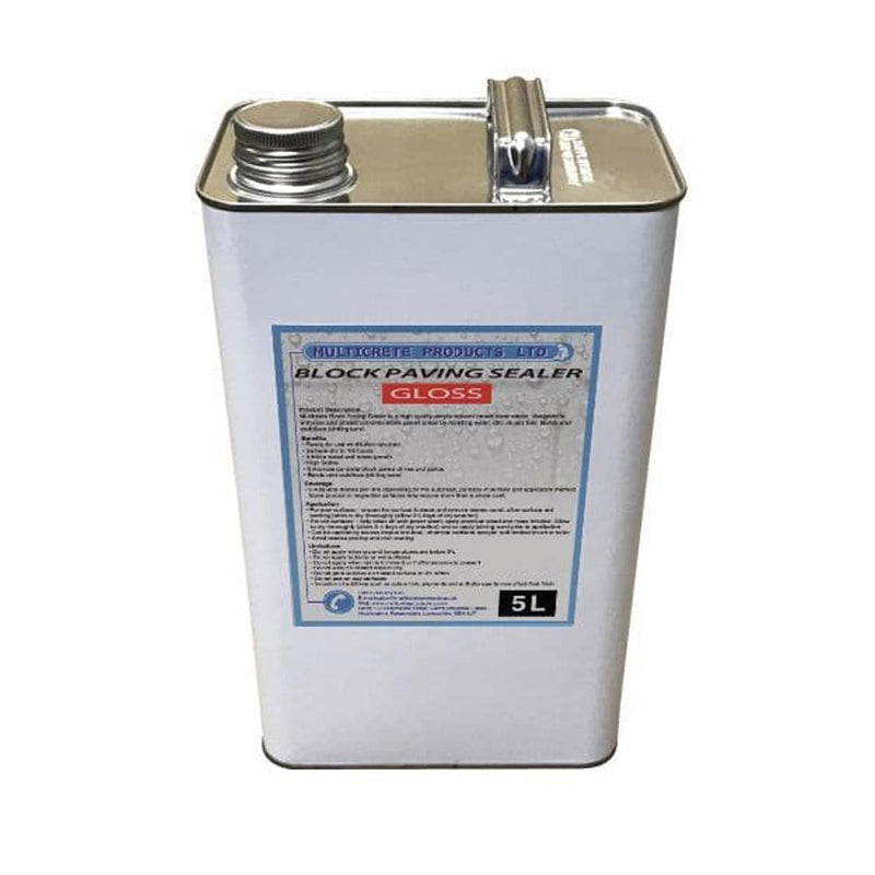 5L metal container of block paving sealer gloss for driveway and patio protection