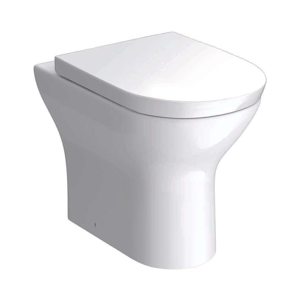 Modern white ceramic toilet pan with soft-close seat for bathroom or toilet renovation