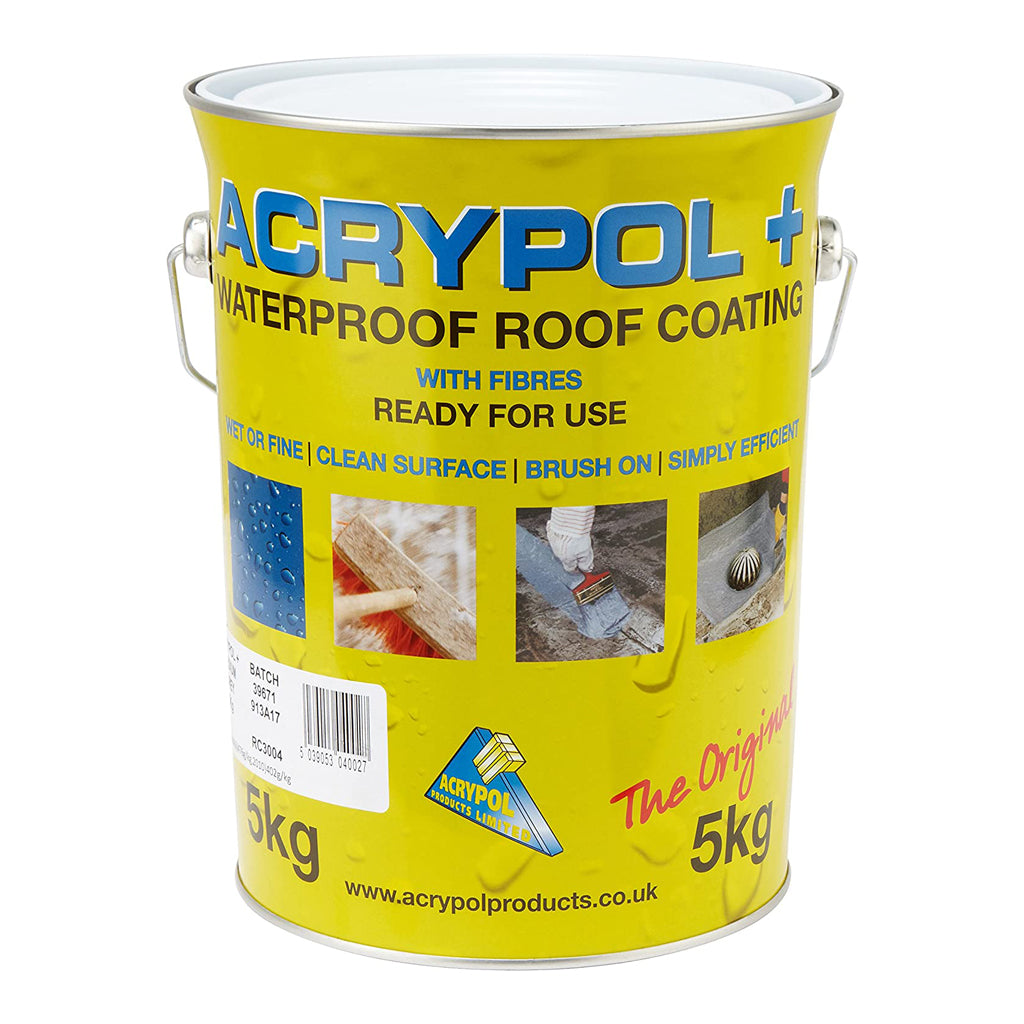 Acrypol waterproof roof coating 5kg tin, yellow metal paint can for roofing protection
