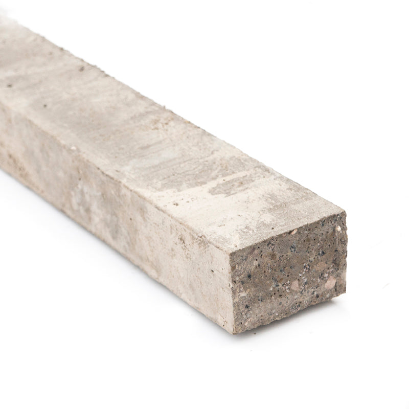 Concrete lintel for building construction, rectangular grey beam on white background