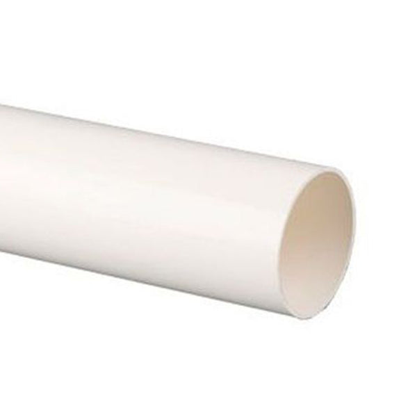 White PVC drainage pipe, smooth surface, for plumbing or building material supplies