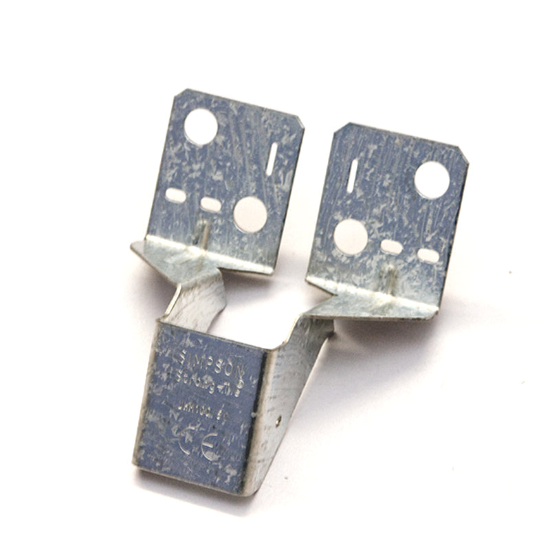 Galvanised steel joist hanger for timber connections, building materials hardware