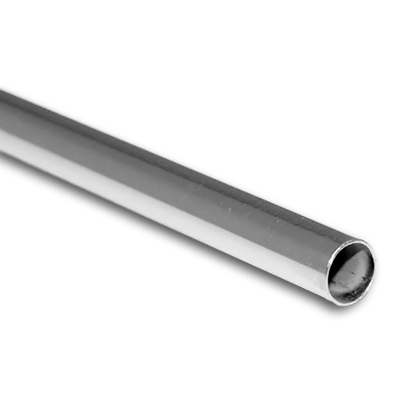 metal round tube for plumbing or construction on white background
