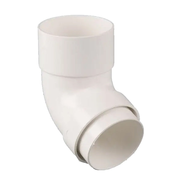 white PVC 90 degree pipe elbow fitting for plumbing and drainage systems
