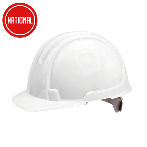 White construction safety hard hat for building site and DIY protection