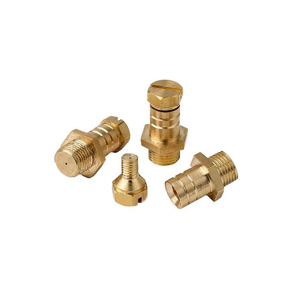 Brass plumbing fittings and connectors set for building and DIY projects
