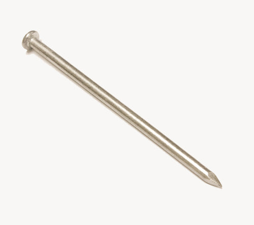 Galvanized steel nail for construction and DIY building projects on white background