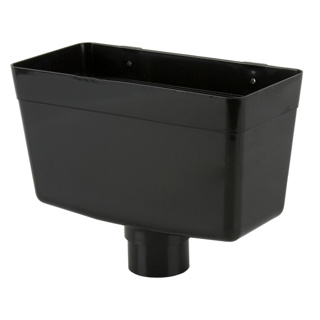 BLACK 65MM DOWNPIPE HOPPER BR311B UNIVERSAL SQUARE AND ROUND 