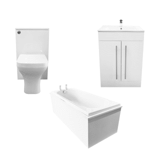 PURITY WHITE BATHROOM SUITE  EXCLUDING TAPS AND WASTE