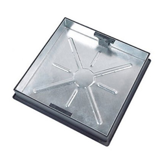 MANHOLE COVER AND FRAME GALV PAVIOUR 450X450MM SQUARE TO ROUND TO SUIT 450MM PP1C CLKS 450SR