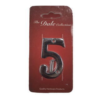 NUMERAL NUMBER 5 76MM POLISHED CHROME PLATED REF DH008405 DALE HARDWARE