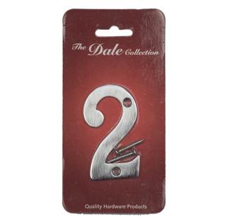 NUMERAL NUMBER 2 SATIN CHROME PLATED REF DH009402 DALE HARDWARE