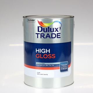 DULUX TRADE PAINT HIGH GLOSS PURE BRILLIANT WHITE 5L