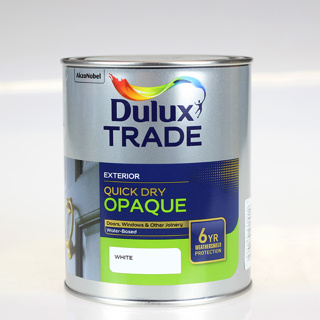 DULUX TRADE PAINT QUICK DRY OPAQUE WHITE 1L