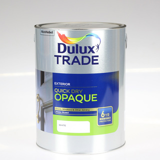 DULUX TRADE PAINT QUICK DRY OPAQUE WHITE 5L