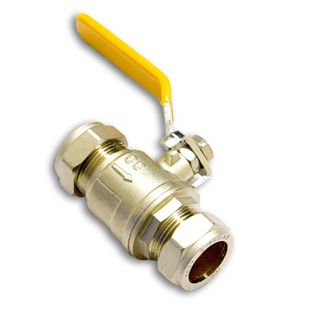 COMPRESSION LEVER BALL VALVES 15MM YELLOW HANDLE 100 55 201
