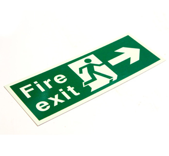 PHOTOLUMINESCENT FIRE SAFETY SIGNAGE PP.04L FIRE EXIT RIGHT ARROW 400x150