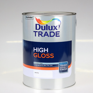 DULUX TRADE PAINT HIGH GLOSS WHITE 5L 