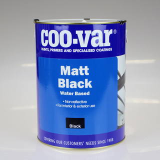COOVAR PAINT MATT BLACK WATER BASED 5L 361/W463/3/F