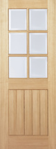78X24 OAK MEXICANO 6 LIGHT WITH CLEAR BEV GLASS 