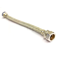 TAP CONNECTOR FLEXIBLE BRAIDED CHROMIUM PLATED 22MMX3/4IN REF324645