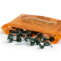 CORRAPOL-BT GREEN 60MM SCREW CAP FIXINGS (PACK OF 10) - NEW