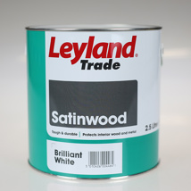 LEYLAND PAINT SATINWOOD BRILLIANT WHITE 2.5LTR